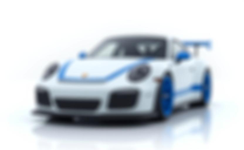 Porsche 911 GT3 RS bianca con dettagli blu